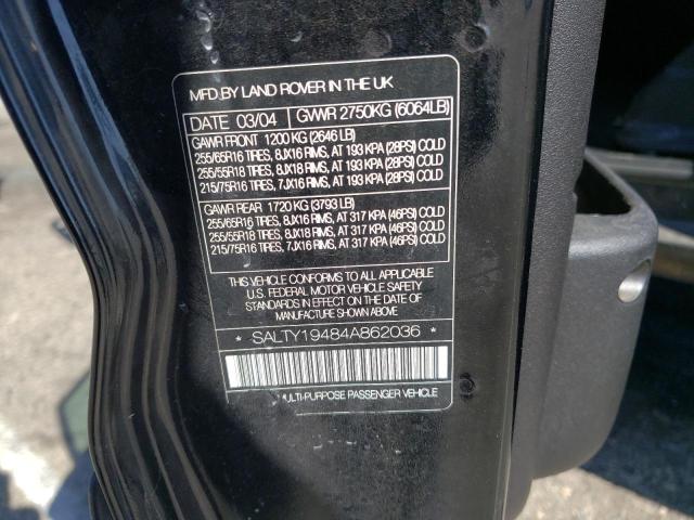 Photo 10 from auction – 2004 LAND ROVER DISCOVERY with VIN SALTY19484A862036