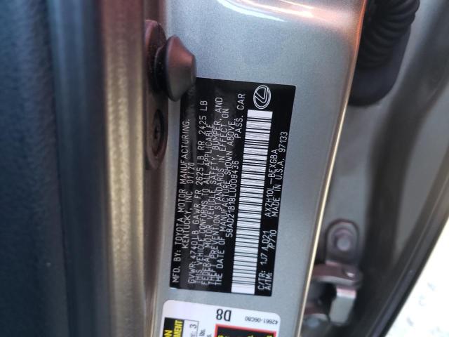 Photo 10 from auction – 2020 LEXUS ES 300H with VIN 58AD21B18LU008436