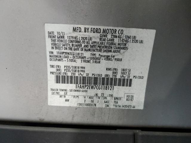 Photo 10 from auction – 2012 FORD TAURUS SEL with VIN 1FAHP2EW7CG118121