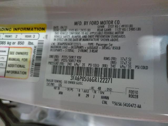 Photo 10 from auction – 2016 FORD FUSION TIT with VIN 3FA6P0SU6GR122271