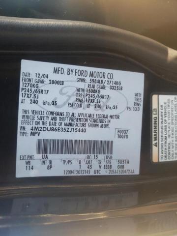 Photo 10 from auction – 2005 MERCURY MOUNTAINEE with VIN 4M2DU86E35ZJ15440