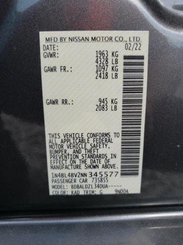 Photo 10 from auction – 2022 NISSAN ALTIMA S with VIN 1N4BL4BV2NN345577