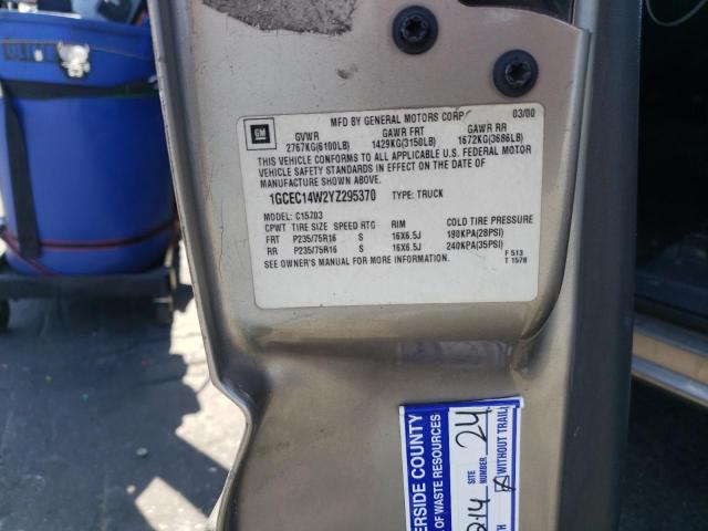 Photo 10 from auction – 2000 CHEVROLET SILVERADO with VIN 1GCEC14W2YZ295370