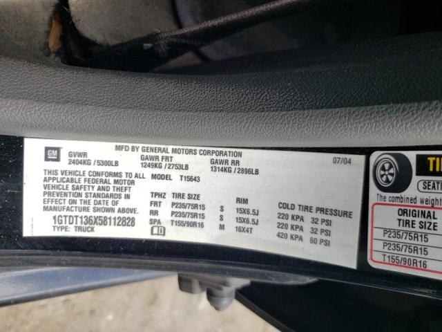 Photo 10 from auction – 2005 GMC CANYON with VIN 1GTDT136X58112828