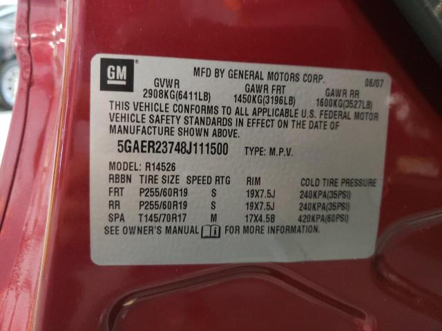 Photo 10 from auction – 2008 BUICK ENCLAVE CX with VIN 5GAER23748J111500