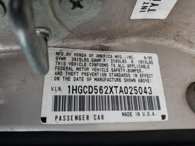 Photo 10 from auction – 1996 HONDA ACCORD DX with VIN 1HGCD562XTA025043