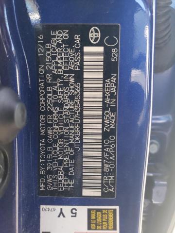 Photo 10 from auction – 2017 TOYOTA PRIUS with VIN JTDKBRFU7H3545365