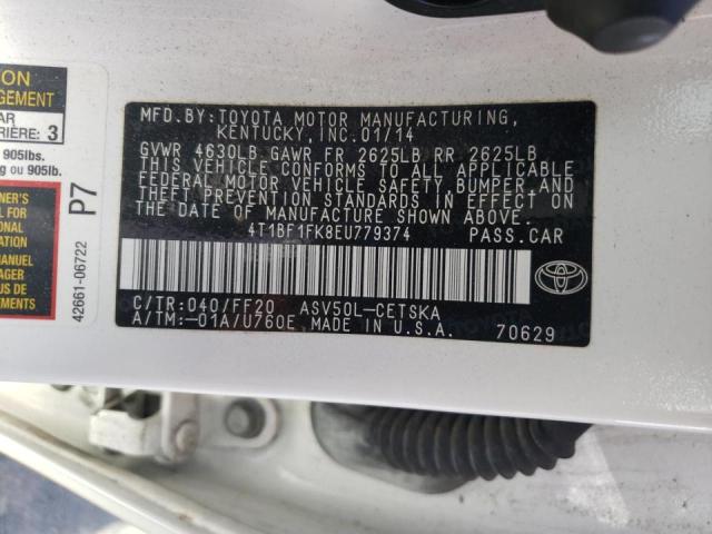 Photo 10 from auction – 2014 TOYOTA CAMRY L with VIN 4T1BF1FK8EU779374