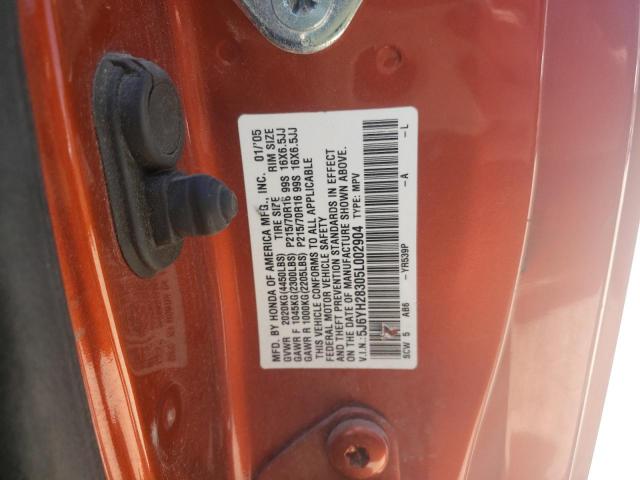 Photo 10 from auction – 2005 HONDA ELEMENT LX with VIN 5J6YH28305L002904