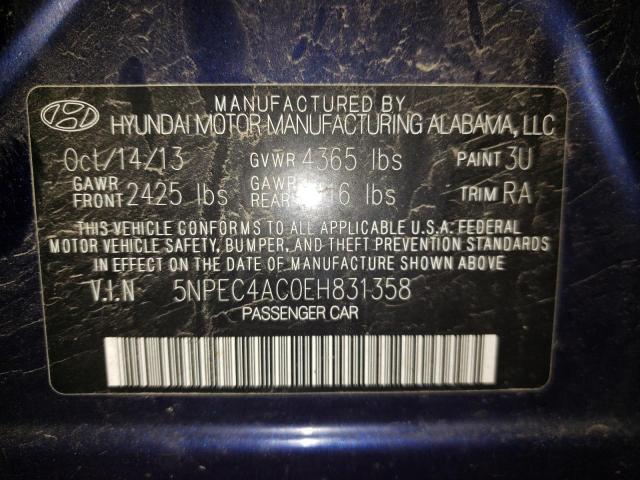 Photo 10 from auction – 2014 HYUNDAI SONATA SE with VIN 5NPEC4AC0EH831358