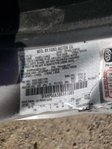 Photo 10 from auction – 2011 FORD FUSION SEL with VIN 3FAHP0JA5BR161085