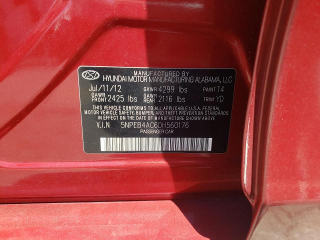 Photo 10 from auction – 2013 HYUNDAI SONATA GLS with VIN 5NPEB4AC6DH560176