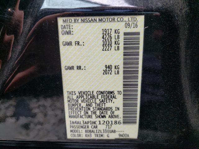 Photo 10 from auction – 2017 NISSAN ALTIMA 2.5 with VIN 1N4AL3AP1HC120186