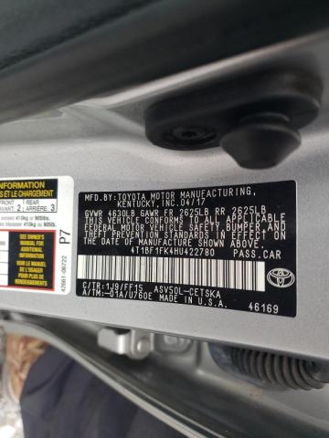 Photo 10 from auction – 2017 TOYOTA CAMRY LE with VIN 4T1BF1FK4HU422780