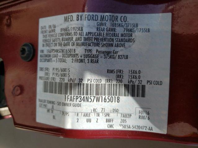 Photo 10 from auction – 2007 FORD FOCUS with VIN 1FAFP34N57W165018