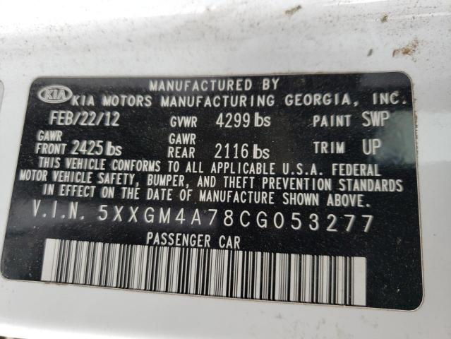 Photo 10 from auction – 2012 KIA OPTIMA LX with VIN 5XXGM4A78CG053277