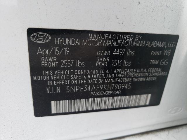 Photo 10 from auction – 2019 HYUNDAI SONATA LIM with VIN 5NPE34AF9KH790945