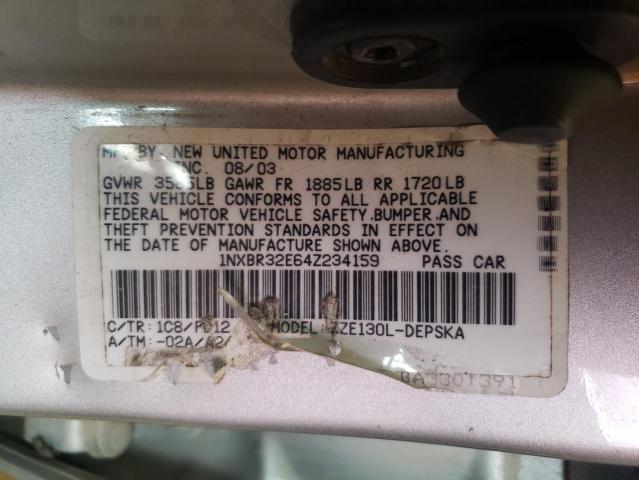 Photo 10 from auction – 2004 TOYOTA COROLLA CE with VIN 1NXBR32E64Z234159