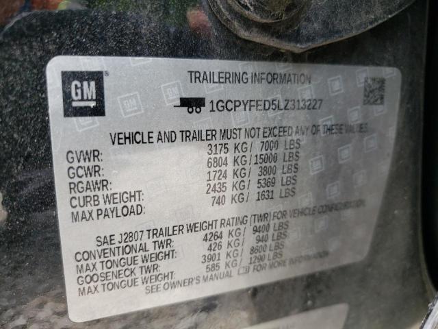 Photo 10 from auction – 2020 CHEVROLET SILVERADO with VIN 1GCPYFED5LZ313227