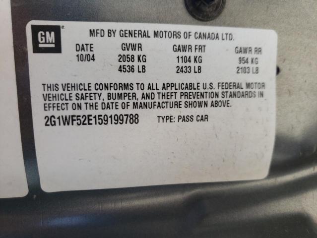 Photo 10 from auction – 2005 CHEVROLET IMPALA with VIN 2G1WF52E159199788