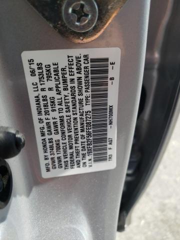 Photo 10 from auction – 2015 HONDA CIVIC LX with VIN 19XFB2F56FE087275