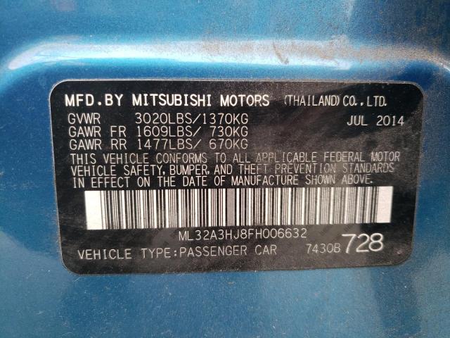 Photo 10 from auction – 2015 MITSUBISHI MIRAGE DE with VIN ML32A3HJ8FH006632