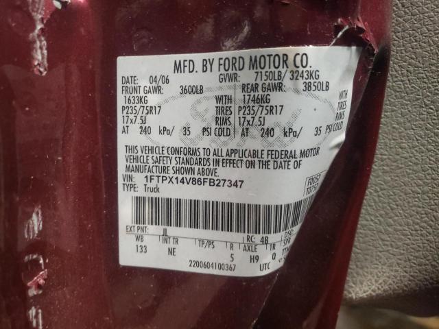 Photo 10 from auction – 2006 FORD F150 with VIN 1FTPX14V86FB27347