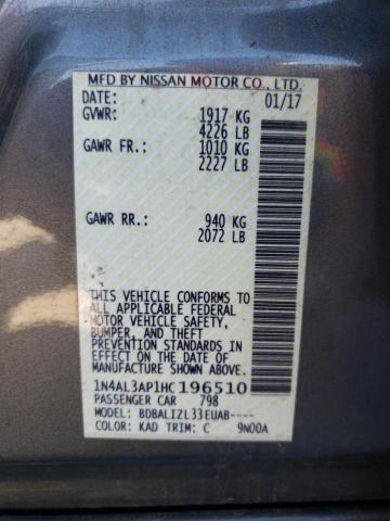 Photo 10 from auction – 2017 NISSAN ALTIMA 2.5 with VIN 1N4AL3AP1HC196510