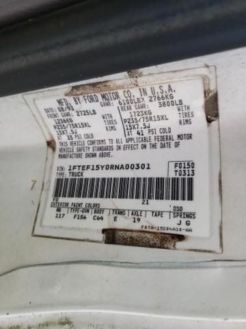 Photo 10 from auction – 1994 FORD F150 with VIN 1FTEF15Y0RNA00301