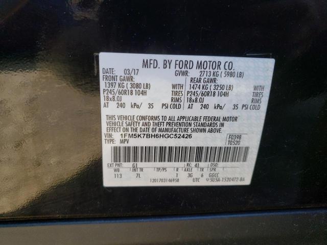 Photo 10 from auction – 2017 FORD EXPLORER with VIN 1FM5K7BH6HGC52426