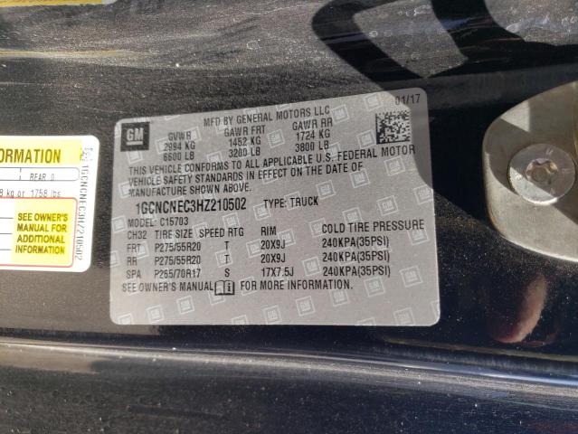 Photo 10 from auction – 2017 CHEVROLET SILVERADO with VIN 1GCNCNEC3HZ210502