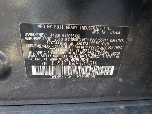 Photo 10 from auction – 2009 SUBARU FORESTER with VIN JF2SH63649H705615