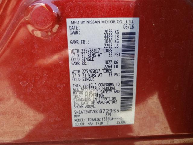 Photo 10 from auction – 2016 NISSAN ROGUE S with VIN 5N1AT2MT7GC872935