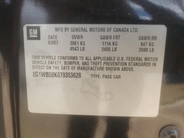 Photo 10 from auction – 2007 CHEVROLET IMPALA LS with VIN 2G1WB58K079353628