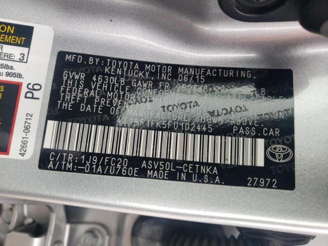 Photo 10 from auction – 2015 TOYOTA CAMRY LE with VIN 4T1BF1FK5FU102445