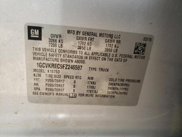 Photo 10 from auction – 2015 CHEVROLET SILVERADO with VIN 1GCVKREC9FZ246587