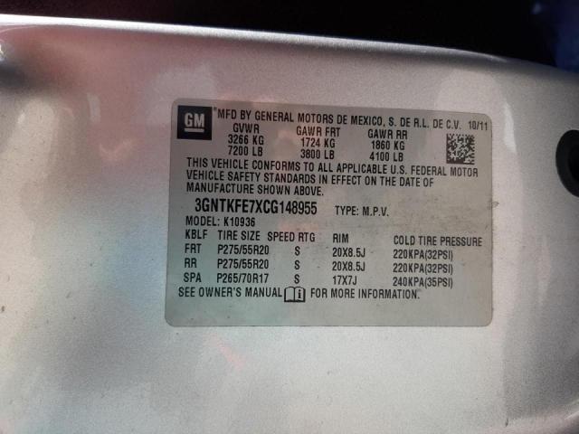 Foto 10 de la subasta – 2012 CHEVROLET AVALANCHE con VIN 3GNTKFE7XCG148955