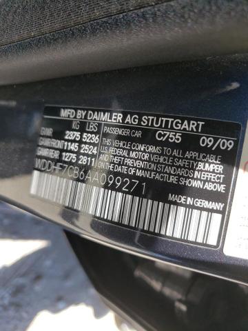 Photo 10 from auction – 2010 MERCEDES-BENZ E 550 with VIN WDDHF7CB6AA099271