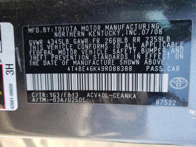 Photo 10 from auction – 2009 TOYOTA CAMRY BASE with VIN 4T4BE46K49R088388