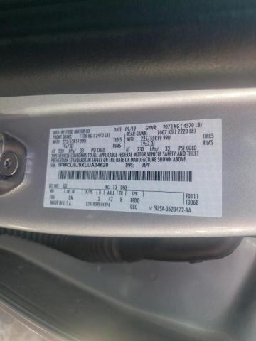 Photo 10 from auction – 2020 FORD ESCAPE TIT with VIN 1FMCU9J9XLUA04620