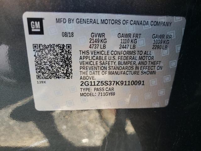 Photo 10 from auction – 2019 CHEVROLET IMPALA LT with VIN 2G11Z5S37K9110091