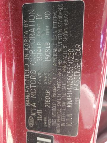 Foto 10 de la subasta – 2012 KIA FORTE EX con VIN KNAFU4A26C5550250