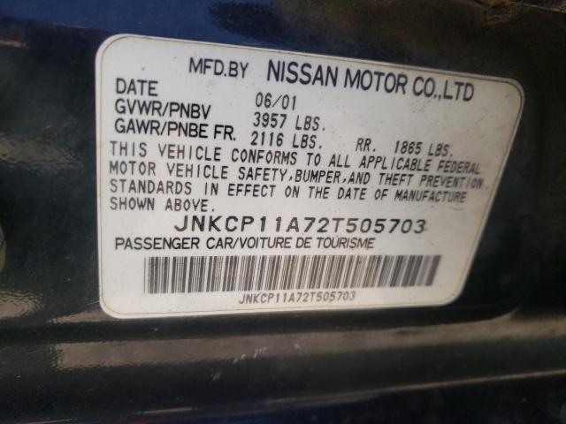Photo 10 from auction – 2002 INFINITI G20 with VIN JNKCP11A72T505703