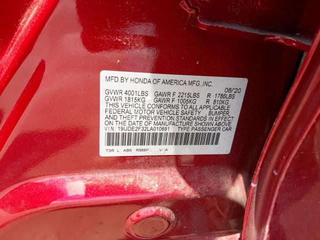 Photo 10 from auction – 2020 ACURA ILX with VIN 19UDE2F32LA010691