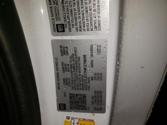 Photo 10 from auction – 2021 CHEVROLET SILVERADO with VIN 1GC3YLE77MF278698
