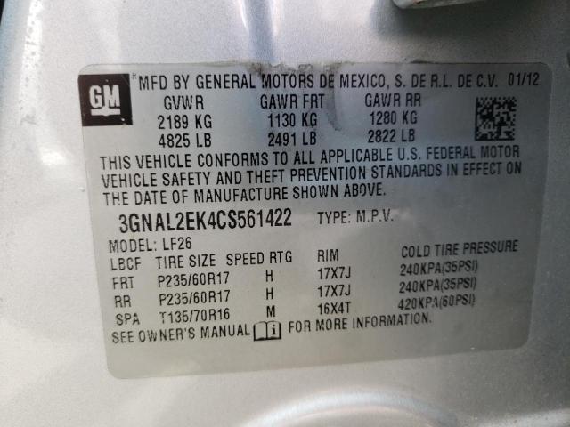 Photo 10 from auction – 2012 CHEVROLET CAPTIVA SP with VIN 3GNAL2EK4CS561422