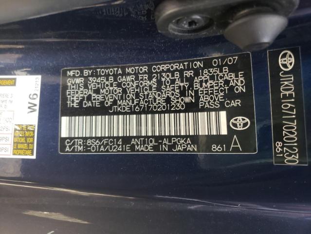 Photo 10 from auction – 2007 TOYOTA SCION TC with VIN JTKDE167170201230