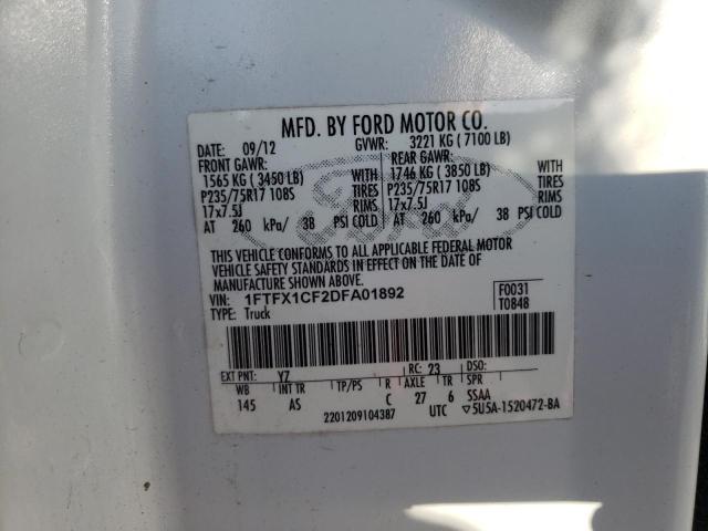 Photo 10 from auction – 2013 FORD F150 SUPER with VIN 1FTFX1CF2DFA01892