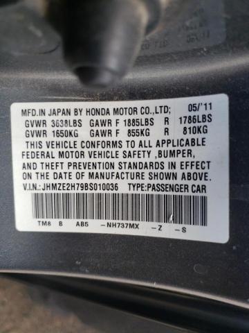 Photo 10 from auction – 2011 HONDA INSIGHT EX with VIN JHMZE2H79BS010036