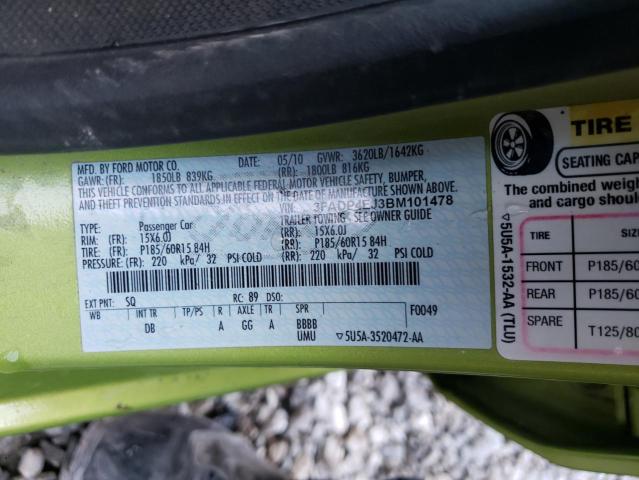 Photo 10 from auction – 2011 FORD FIESTA SE with VIN 3FADP4EJ3BM101478